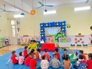 (Hình ảnh phần thi tổ chức hoạt động giáo dục)